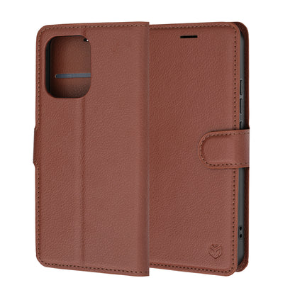 Tok Oppo A6 Pro 5G / A6 Pro 4G-hez, Techsuit, Bőr Folio, Barna