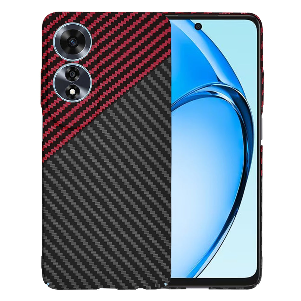 Case for Oppo A60, Techsuit, Carbonite FiberShell, Black Red
