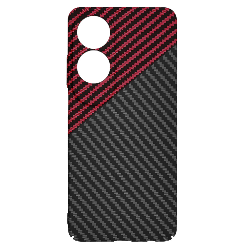 Case for Oppo A60, Techsuit, Carbonite FiberShell, Black Red