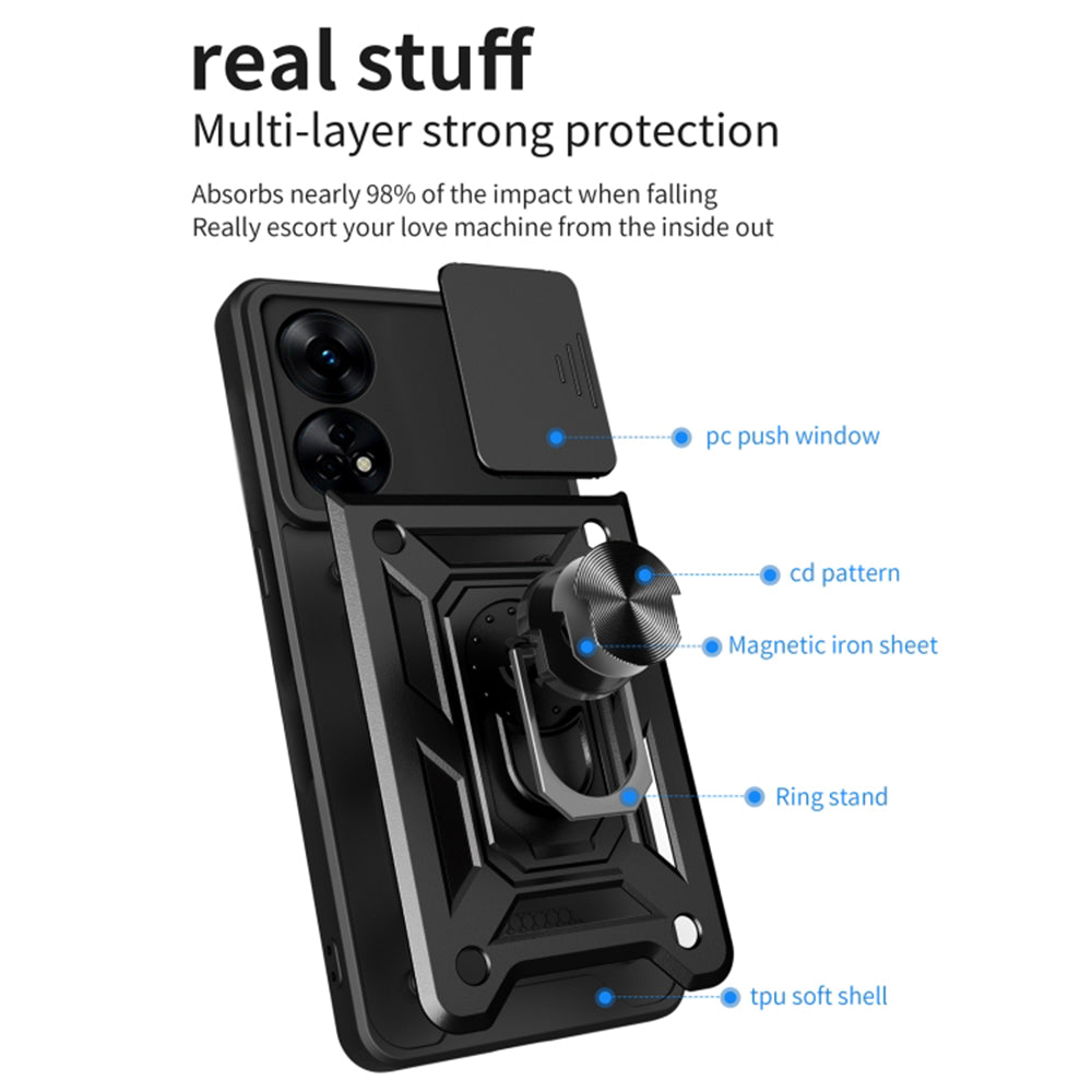 Case for Oppo A78 4G, Techsuit, CamShield, Black