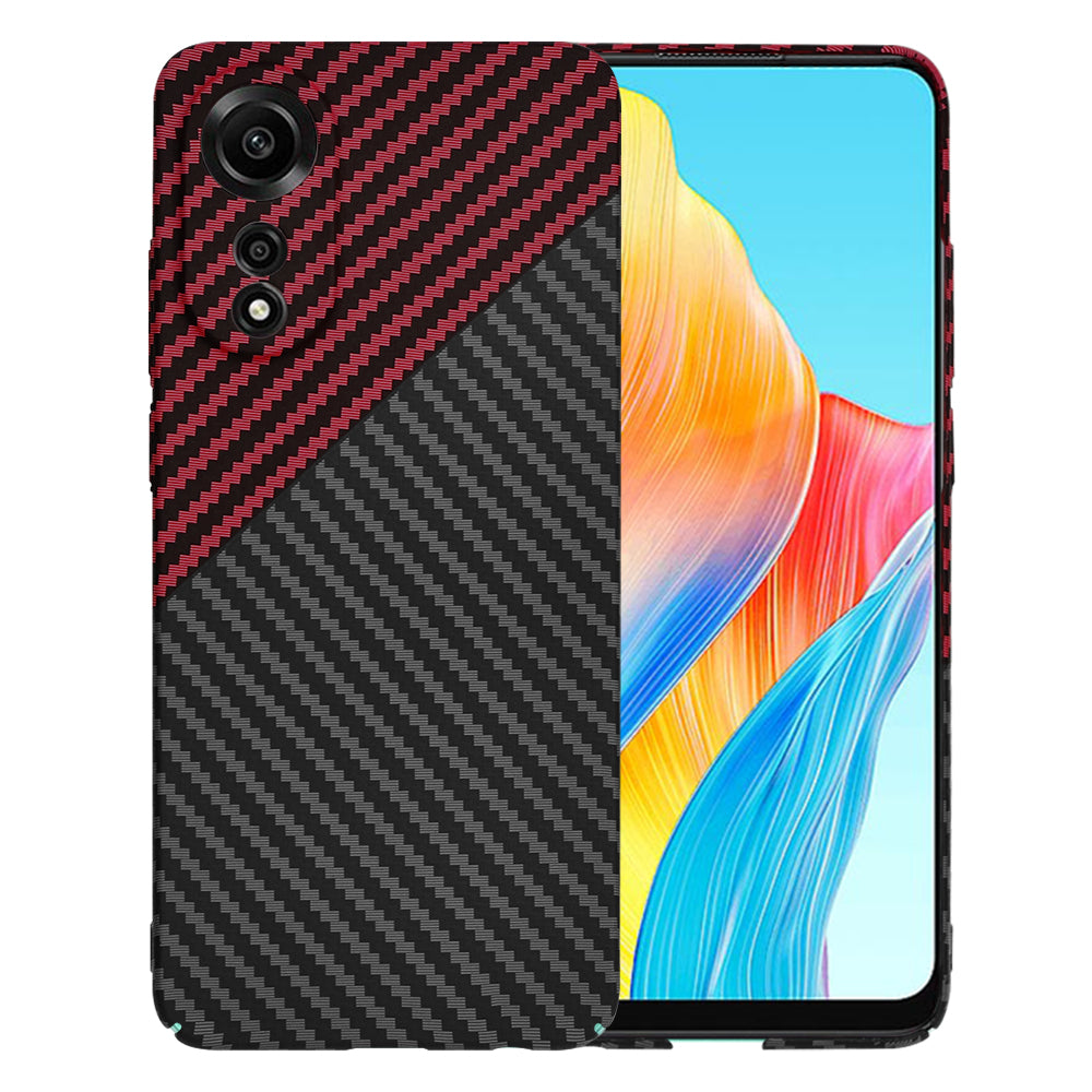 Case for Oppo A78 4G, Techsuit, Carbonite FiberShell, Black Red