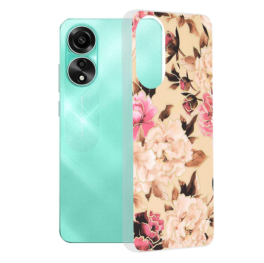 Tok Oppo A78 4G-hez, Techsuit, Márvány, Bézs
