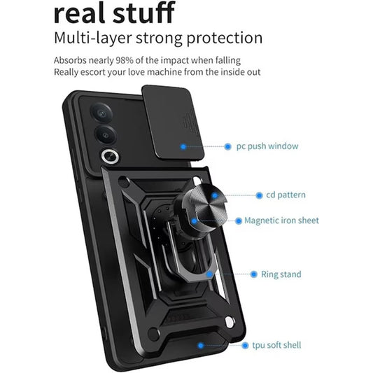 Tok Oppo A80-hoz, Techsuit, CamShield, Fekete