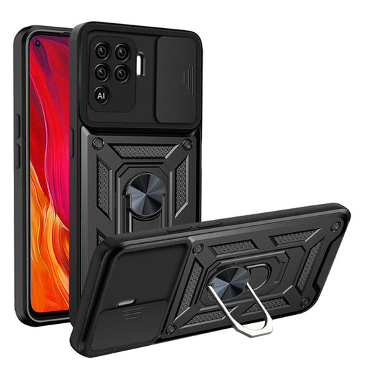Tok Oppo A94 / Reno5 Lite-hez, Techsuit, CamShield, Fekete