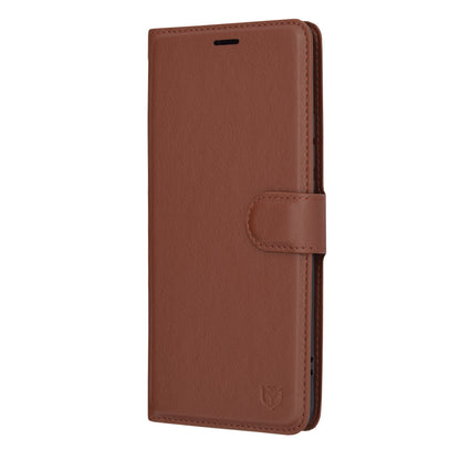 Tok Oppo Reno10 / Reno10 Pro-hoz, Techsuit, bőr folio, barna