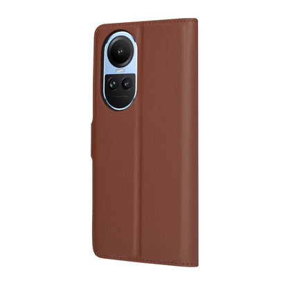 Tok Oppo Reno10 / Reno10 Pro-hoz, Techsuit, bőr folio, barna