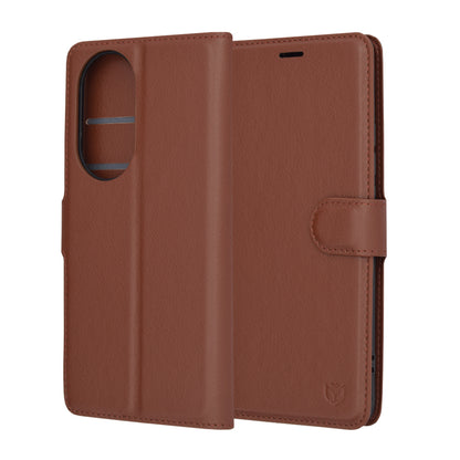 Tok Oppo Reno10 / Reno10 Pro-hoz, Techsuit, bőr folio, barna