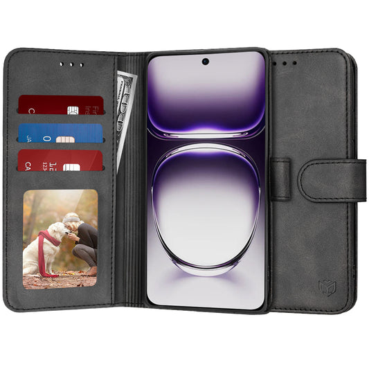 Tok Oppo Reno12-hez, Techsuit, Diary Book, Fekete