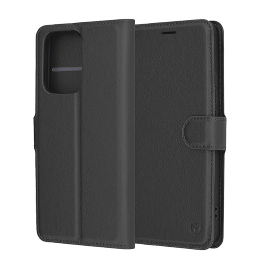 Tok Oppo Reno13 FS 5G / Reno13 F 4G / Reno13 F készülékhez, Techsuit, bőr folio, fekete