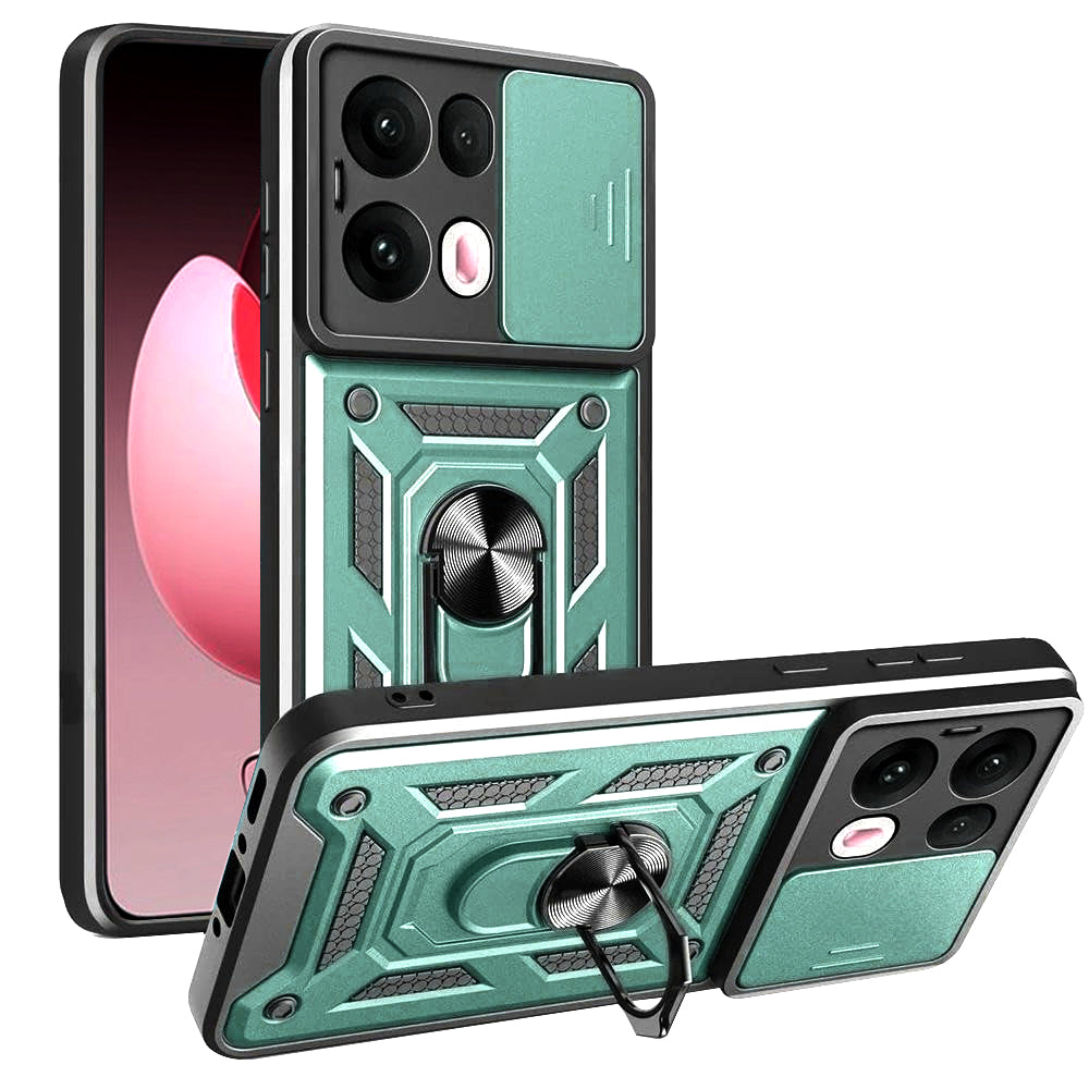 Tok Oppo Reno13 Pro-hoz, Techsuit, CamShield, Zöld