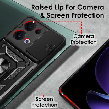 Tok Oppo Reno13-hoz, Techsuit, CamShield, Fekete