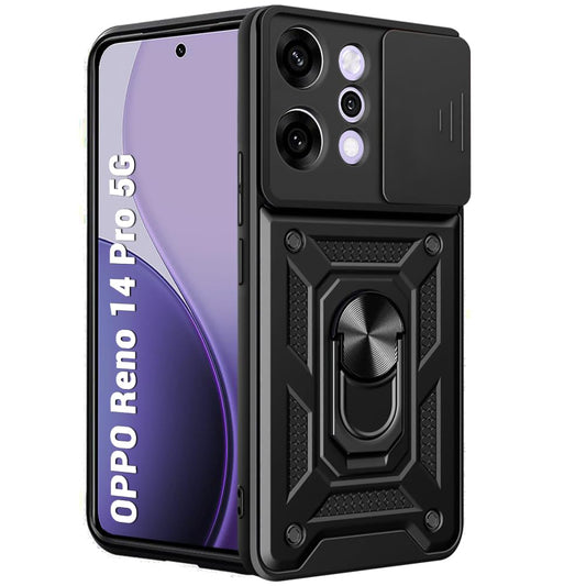 Tok Oppo Reno14 Pro-hoz, Techsuit, CamShield, Fekete