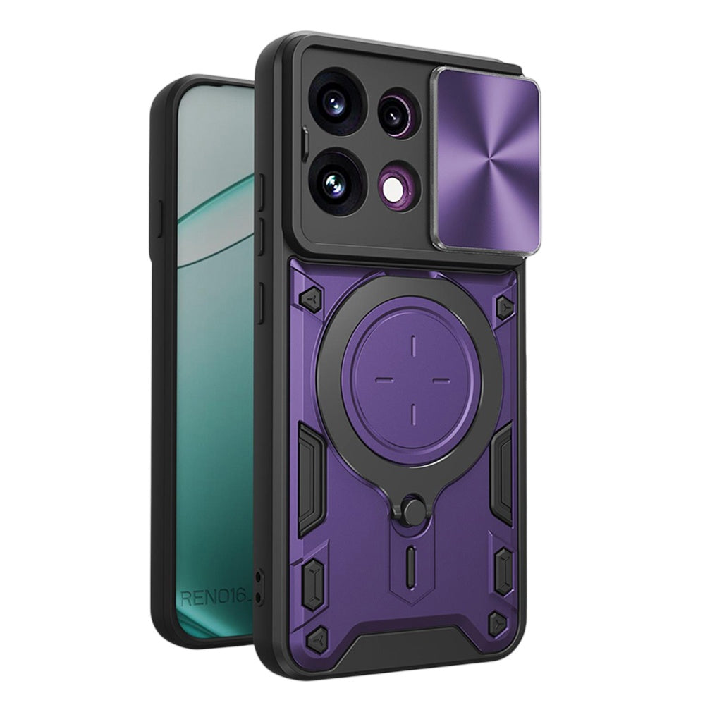 Tok Oppo Reno16 F / Reno16 FS-hez, Techsuit, CamGuard Pro, Lila