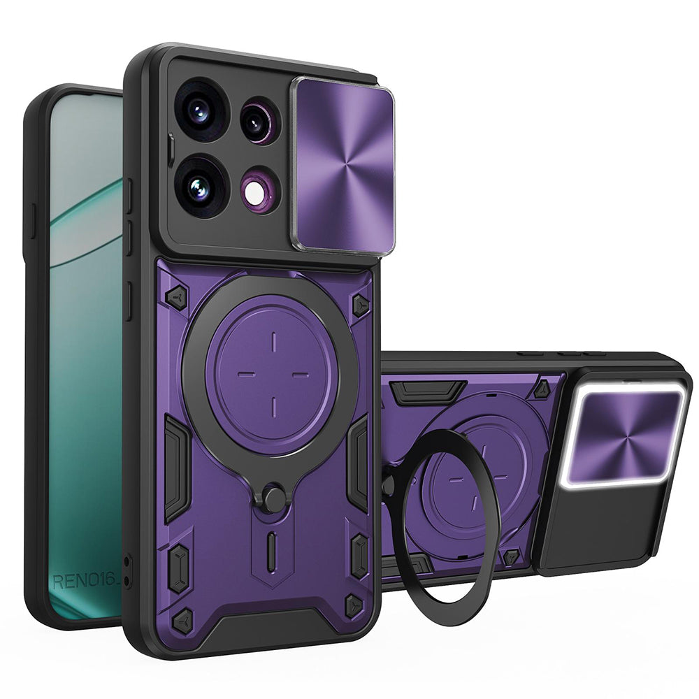 Tok Oppo Reno16 F / Reno16 FS-hez, Techsuit, CamGuard Pro, Lila