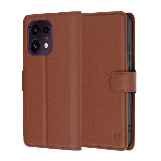 Tok Oppo Reno16 F / Reno16 FS-hez, Techsuit, bőr folio, barna