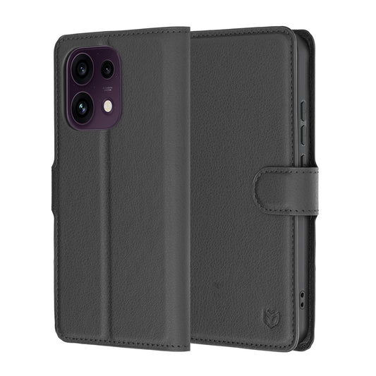 Tok Oppo Reno16 F / Reno16 FS-hez, Techsuit, bőr folio, fekete