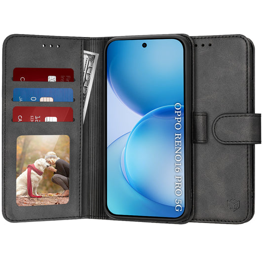 Tok az Oppo Reno16 Pro-hoz, Techsuit, Diary Book, Fekete
