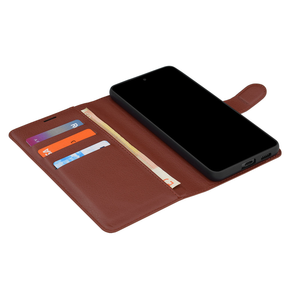 Tok Oppo Reno16 Pro-hoz, Techsuit, bőr folio, barna