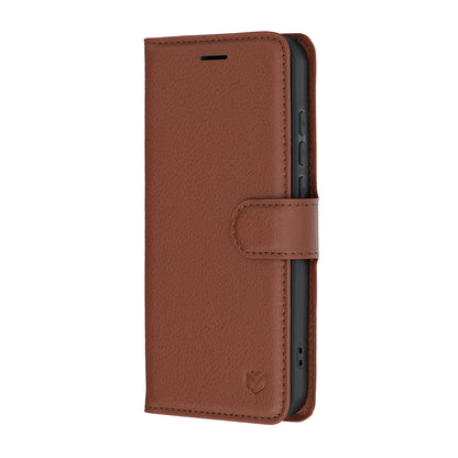 Tok Oppo Reno16 Pro-hoz, Techsuit, bőr folio, barna
