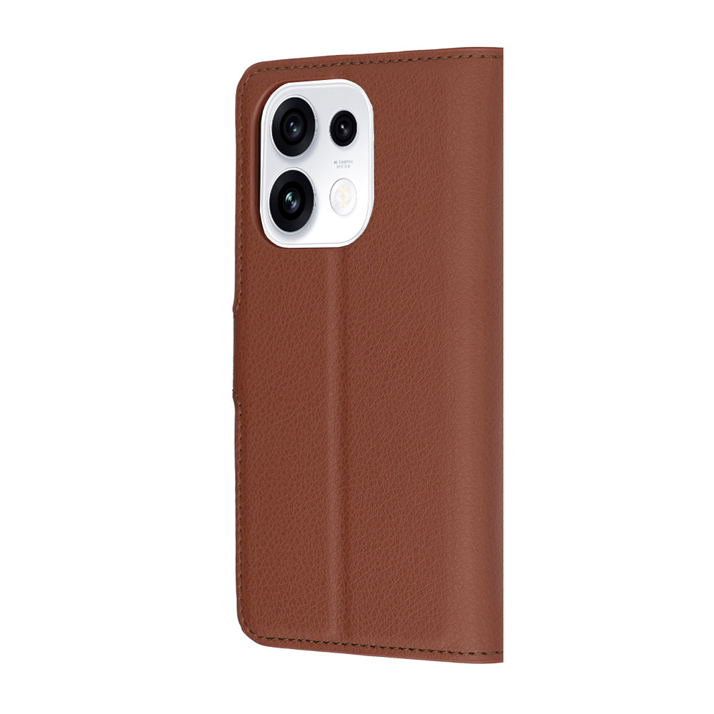 Tok Oppo Reno16 Pro-hoz, Techsuit, bőr folio, barna