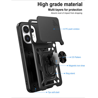 Tok Oppo Reno16 / Reno16 Pro-hoz, Techsuit, CamShield, Fekete
