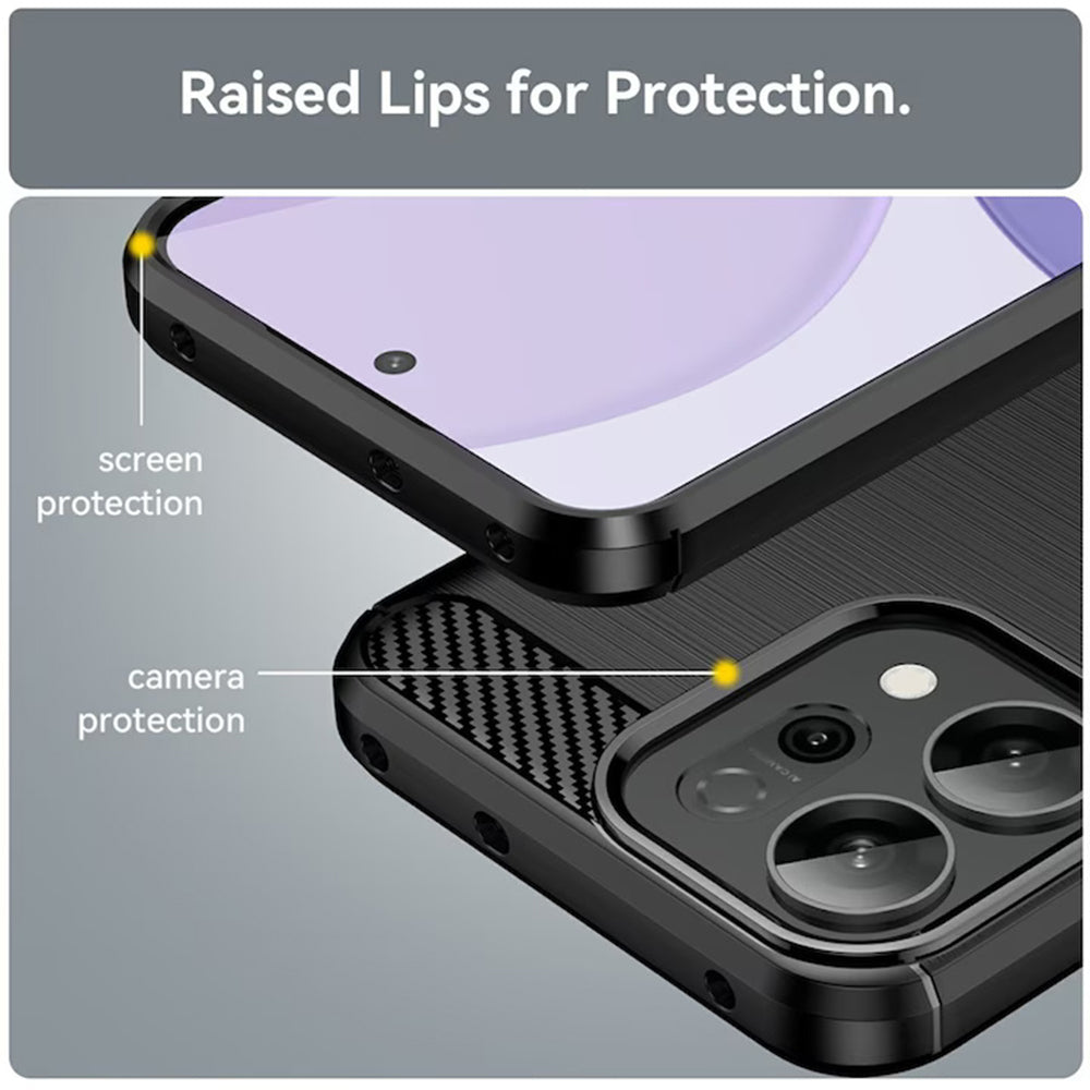 Tok Oppo Reno16 / Reno16 Pro-hoz, Techsuit, Karbon, Fekete
