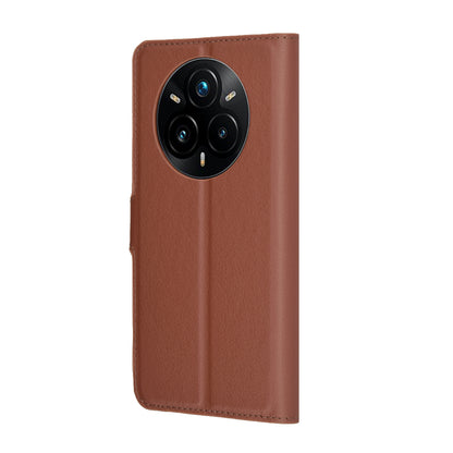 Tok Realme 14 Pro+ készülékhez, Techsuit, bőr folio, barna