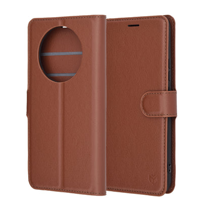 Tok Realme 14 Pro+ készülékhez, Techsuit, bőr folio, barna