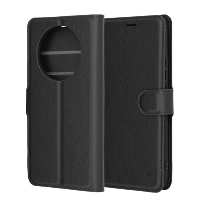 Tok Realme 14 Pro+ készülékhez, Techsuit, bőr folio, fekete