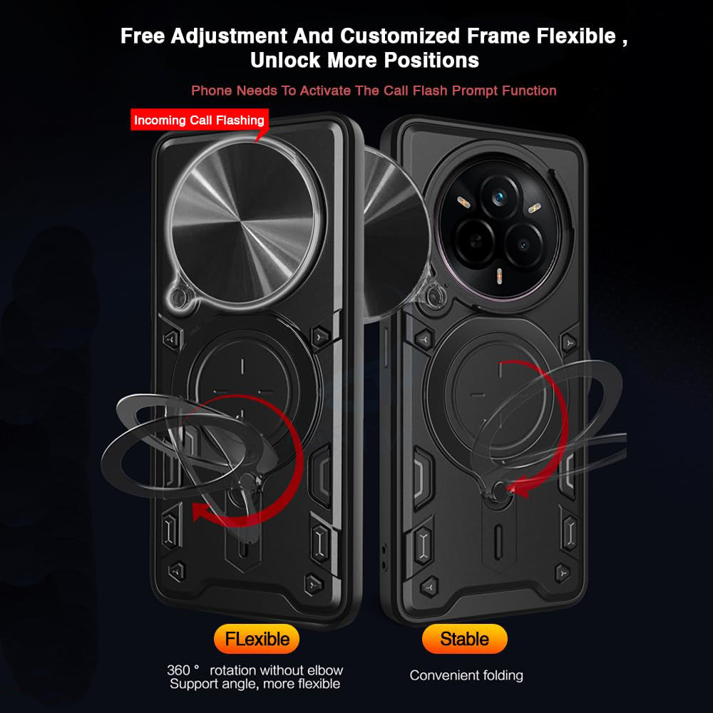 Tok Realme 14 Pro-hoz, Techsuit, CamGuard Pro, Fekete