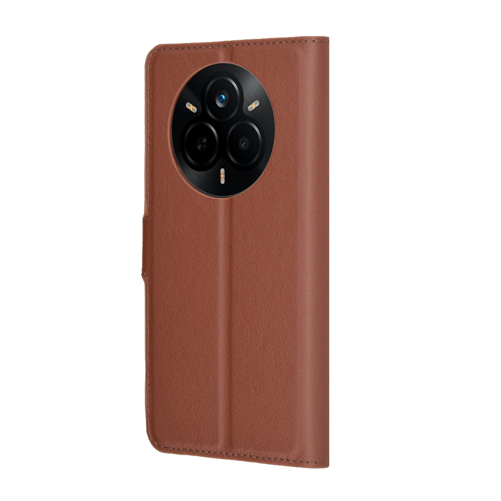 Tok Realme 14 Pro-hoz, Techsuit, bőr folio, barna