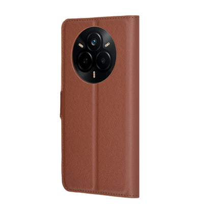 Tok Realme 14 Pro-hoz, Techsuit, bőr folio, barna