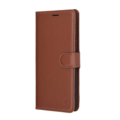 Tok Realme 14 Pro-hoz, Techsuit, bőr folio, barna