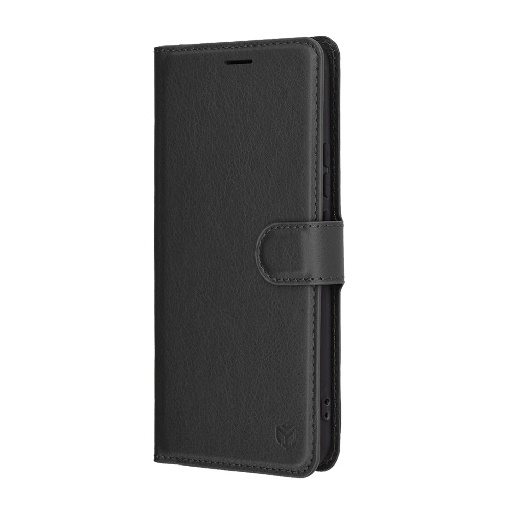 Tok Realme 14 Pro-hoz, Techsuit, bőr folio, fekete
