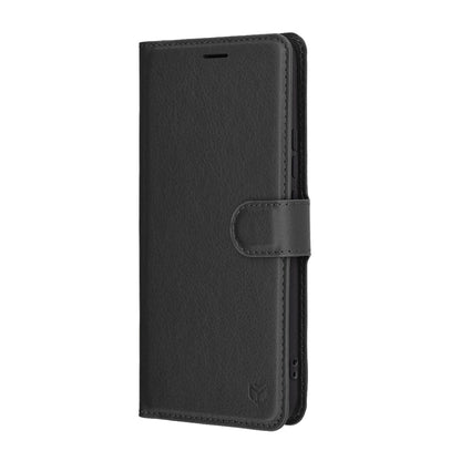 Tok Realme 14 Pro-hoz, Techsuit, bőr folio, fekete