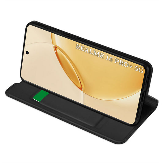 Tok a Realme 16 Pro+-hoz, Techsuit, Magskin Book, Fekete