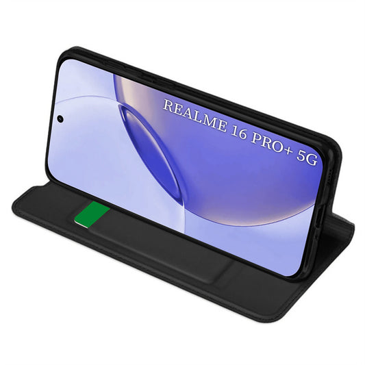 Tok a Realme 16 Pro-hoz, Techsuit, Magskin Book, Fekete