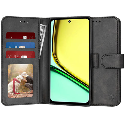 Tok Realme C67 4G-hez, Techsuit, Diary Book, Fekete