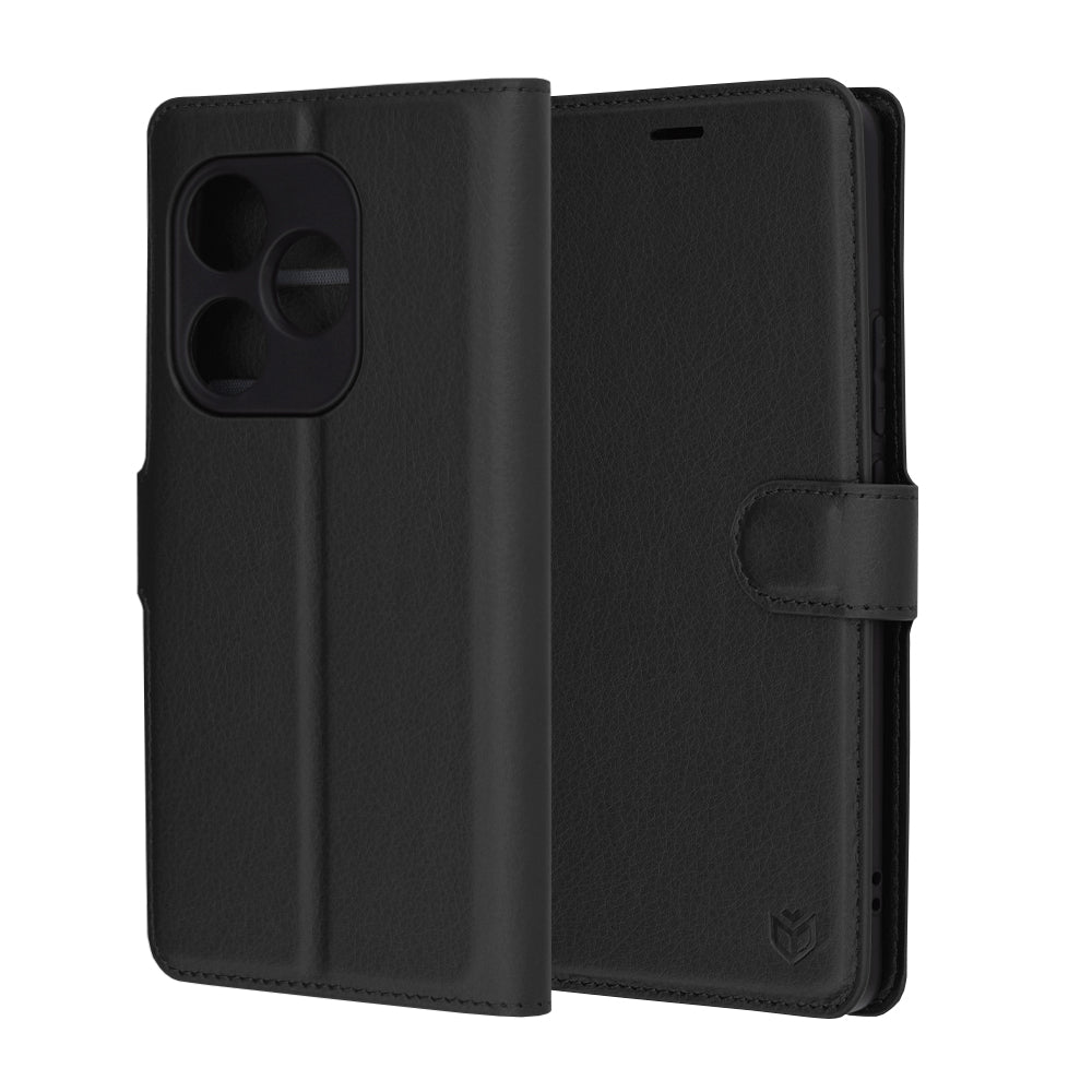 Case for Realme GT 6T / GT 6, Techsuit, Leather Folio, Black