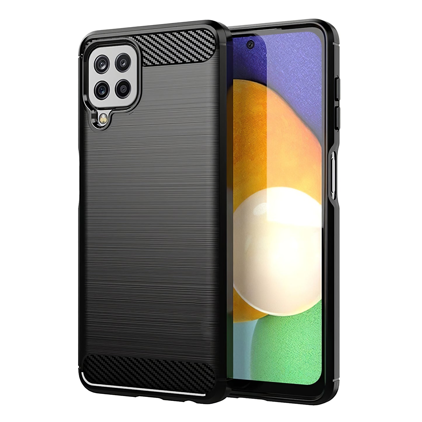 Tok Samsung Galaxy A22 A225-hez, OEM, karbon, fekete