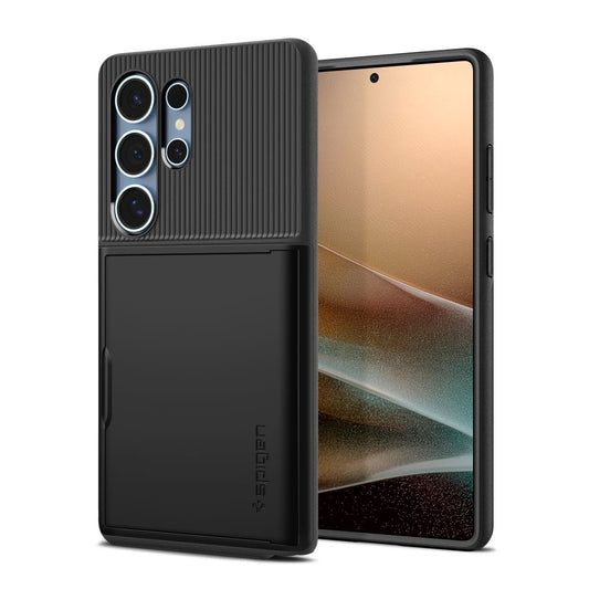 Tok Samsung Galaxy S25 Ultra S938-hoz, Spigen, Slim Armor CS, Fekete ACS08967