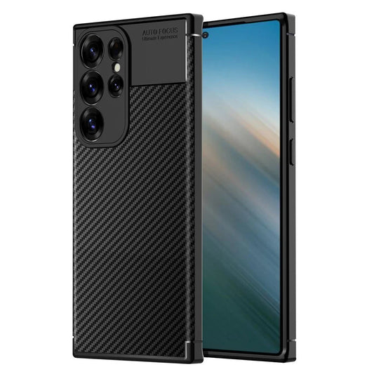 Tok Samsung Galaxy S25 Ultra S938-hoz, Techsuit, CarbonFiber, Fekete