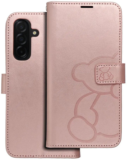 Tok Samsung Galaxy A26 A266-hoz, OEM, MEZZO Teddy Bear, Rózsaarany