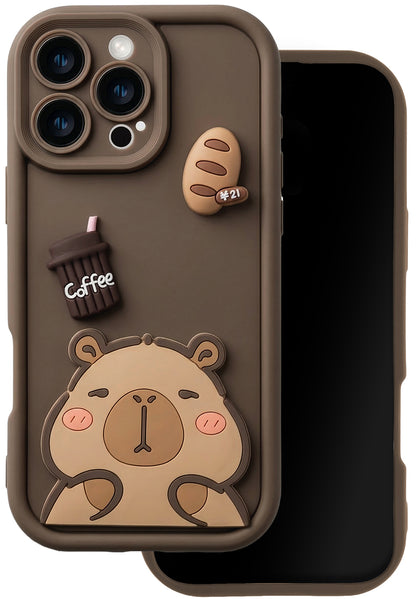 Tok Samsung Galaxy S25 Ultra S938-hoz, OEM, Ultra Trendy 3D Capybara, Barna