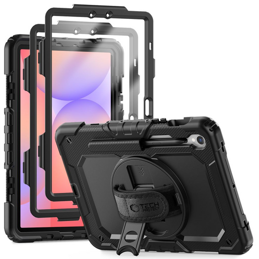 Tok Samsung Galaxy Tab S10 Lite / Tab S10 FE / Tab S9 FE / Tab S9 készülékhez, Tech-Protect, Solid360, Fekete