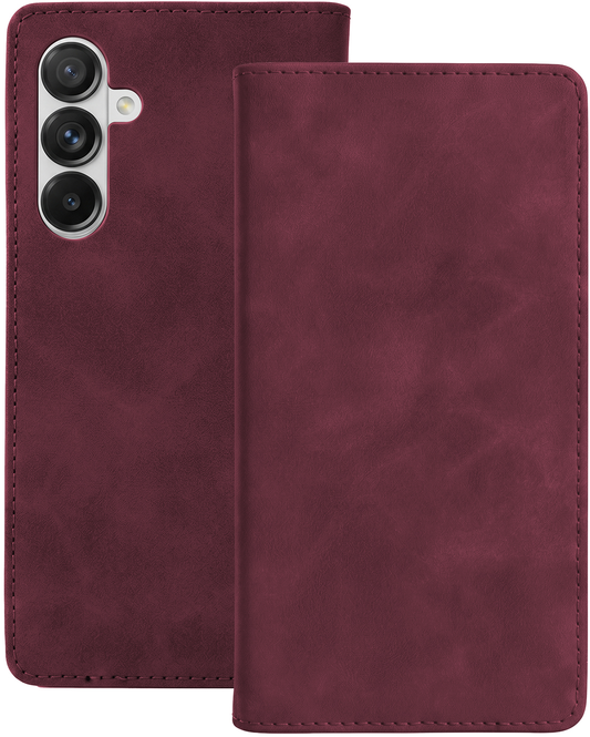 Tok Samsung Galaxy A18 5G A186 / A17 4G A175 / A17 5G A176 / A26 A266 készülékhez, OEM, Smart Suede, bordó színű