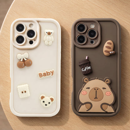 Tok Samsung Galaxy S25 Ultra S938-hoz, OEM, Ultra Trendy 3D Capybara, Barna