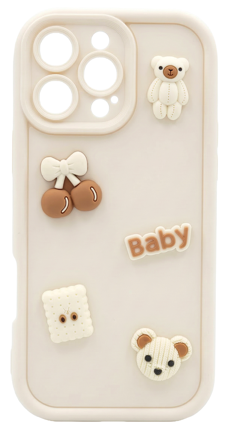 Case for Samsung Galaxy S25 Ultra S938, OEM, Ultra Trendy 3D Bear, Beige