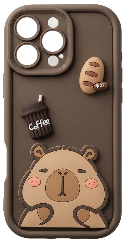 Tok Samsung Galaxy S25 Ultra S938-hoz, OEM, Ultra Trendy 3D Capybara, Barna