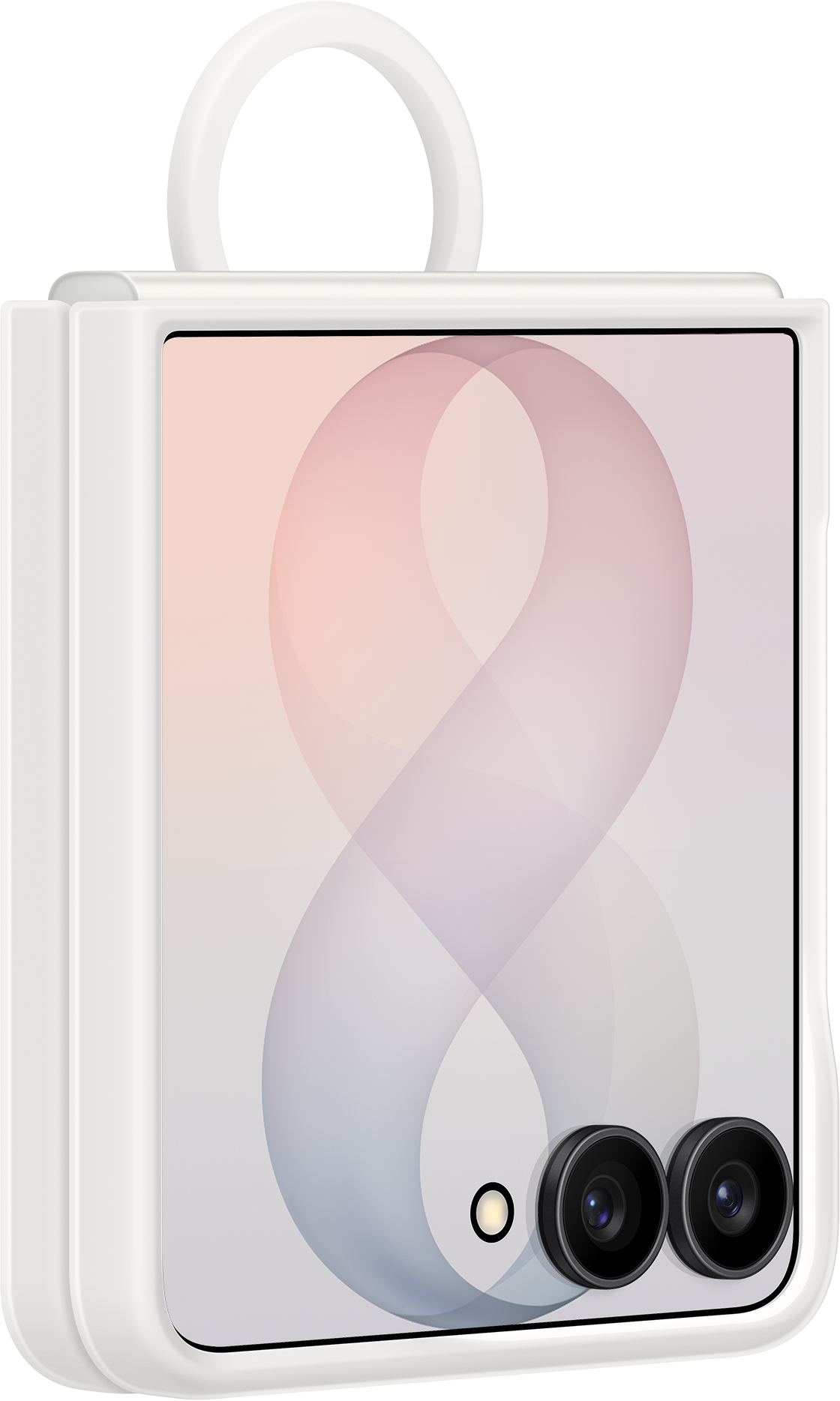 Tok Samsung Galaxy Z Flip8 F776-hez, Szilikon Gyűrűs Mágnes, Fehér EF-EF776CWEGWW